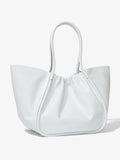 Side image of XL Ruched Tote in OPTIC WHITE
