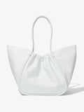 Back image of XL Ruched Tote in OPTIC WHITE