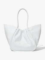 Back image of XL Ruched Tote in OPTIC WHITE
