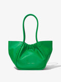 Front image of Large Ruched tote in BOTTLE GREEN