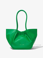 Front image of Large Ruched tote in BOTTLE GREEN