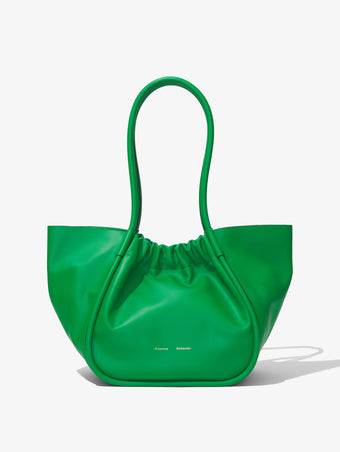 Front image of Large Ruched tote in BOTTLE GREEN