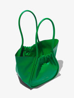 Aerial image of Large Ruched tote in BOTTLE GREEN