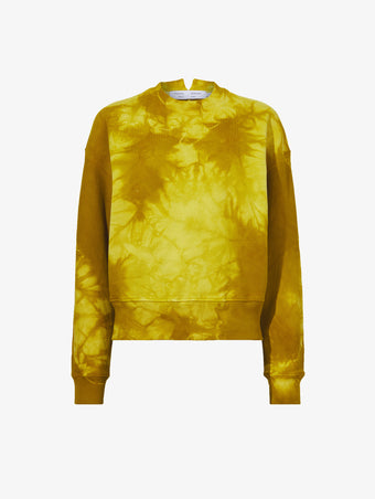 Flat image of Tie Dye Sweatshirt in sulphur/muted lime