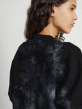 Detail image of model wearing Tie Dye Sweatshirt in black/jade