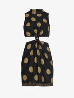 Flat image of Printed Dot Cady Top in khaki multi