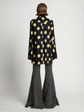 Back image of model wearing Printed Dot Cady Shirt in butter multi