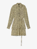 Flat image of Printed Leopard Shirt Dress in butter multi