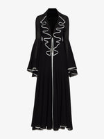 Flat image of Solid Mesh Ruffle Dress in black