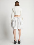 Back image of model wearing Technical Nylon Skirt in off white