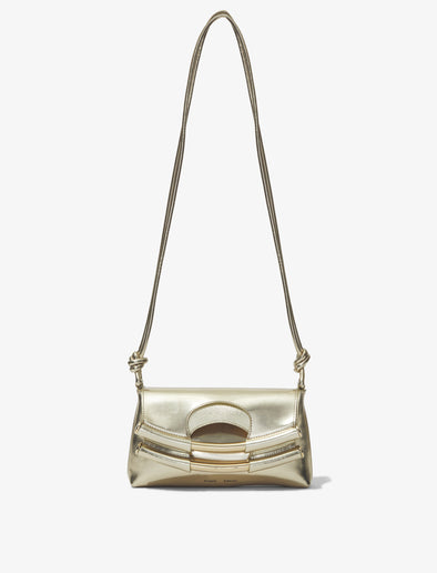 Front image of Metallic Small Bar Bag in LIGHT GOLD