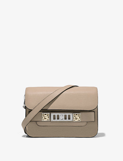 Front image of PS11 Mini Classic Bag in light taupe
