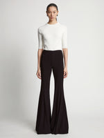 Front image of model wearing Viscose Suiting Pants in black