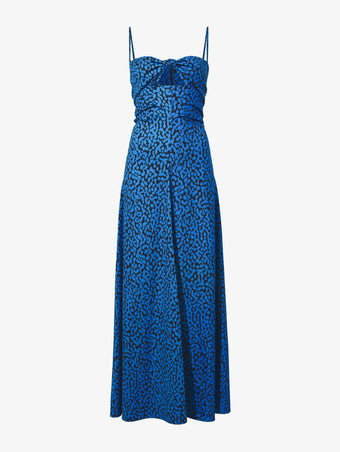 Flat image of Printed Leopard Tank Dress in turquoise multi