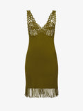 Flat image of Viscose Knit Dress in olive