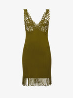 Flat image of Viscose Knit Dress in olive