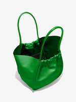 Aerial image of XL Ruched Tote in BOTTLE GREEN