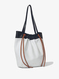 Side image of Color Block Drawstring Tote in OPTIC WHITE/BLACK