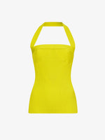 Flat image of Viscose Knit Halter Top in sulphur