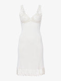 Flat image of Embroidered Viscose Knit Dress in off white