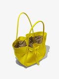 Aerial image of Raffia Large Ruched Tote in CANARY YELLOW