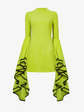 Flat image of Viscose Crepe Dress in bright green