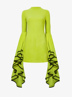 Flat image of Viscose Crepe Dress in bright green