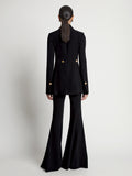 Back image of model wearing Viscose Suiting Jacket in black