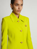 Detail image of model wearing Viscose Suiting Jacket in sulphur