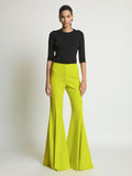 Front image of model wearing Viscose Suiting Pants in sulphur