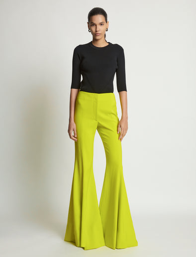 Front image of model wearing Viscose Suiting Pants in sulphur