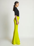 Side image of model wearing Viscose Suiting Pants in sulphur