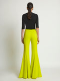 Back image of model wearing Viscose Suiting Pants in sulphur