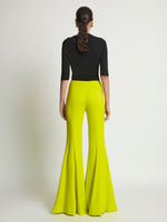Back image of model wearing Viscose Suiting Pants in sulphur