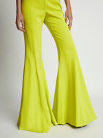 Detail image of model wearing Viscose Suiting Pants in sulphur