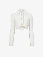 Proenza Schouler flat image of Boucle Tweed Crop Jacket in off white