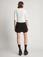 Back image of model wearing Boucle Tweed Skirt in black