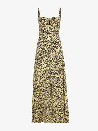 Flat image of Printed Leopard Tank Dress in butter multi