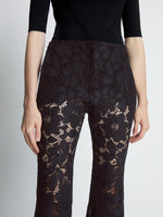 Detail image of model wearing Lace Pants in black