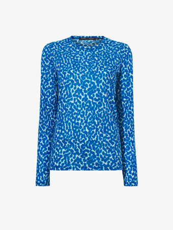 Flat image of Printed Leopard T-Shirt in blue multi