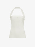 Flat image of Viscose Knit Halter Top in off white