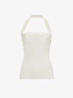 Flat image of Viscose Knit Halter Top in off white