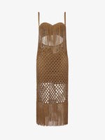 Flat image of Lacquered Knit Dress in tobacco