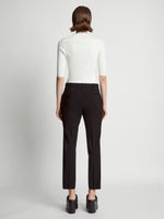 Back image of model wearing Viscose Suiting Straight Pants in black
