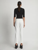 Back image of model wearing Viscose Suiting Straight Pants in off white