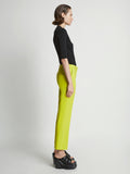Side image of model wearing Viscose Suiting Straight Pants in sulphur