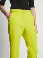 Detail image of model wearing Viscose Suiting Straight Pants in sulphur