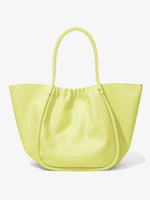 Back image of XL Ruched Tote in LEMONGRASS