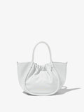 Front image of Small Ruched Crossbody Tote in optic white