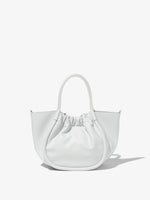 Front image of Small Ruched Crossbody Tote in optic white